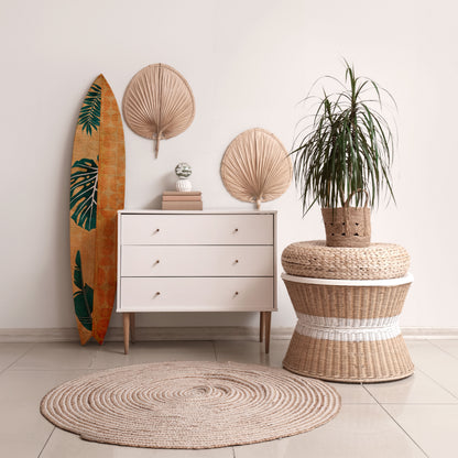 PALM LEAF SURFBOARD Painel Decorativo Prancha de Surf
