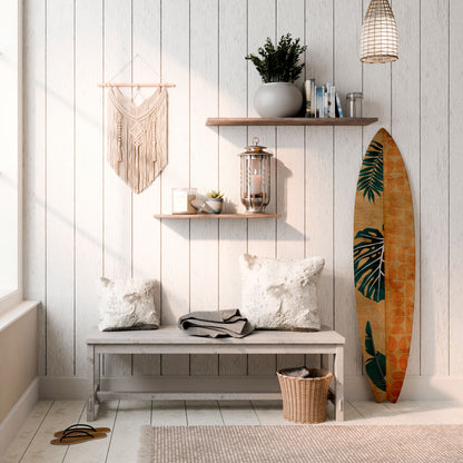 PALM LEAF SURFBOARD Painel Decorativo Prancha de Surf