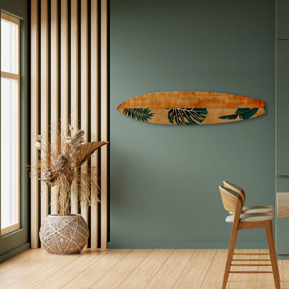 PALM LEAF SURFBOARD Painel Decorativo Prancha de Surf