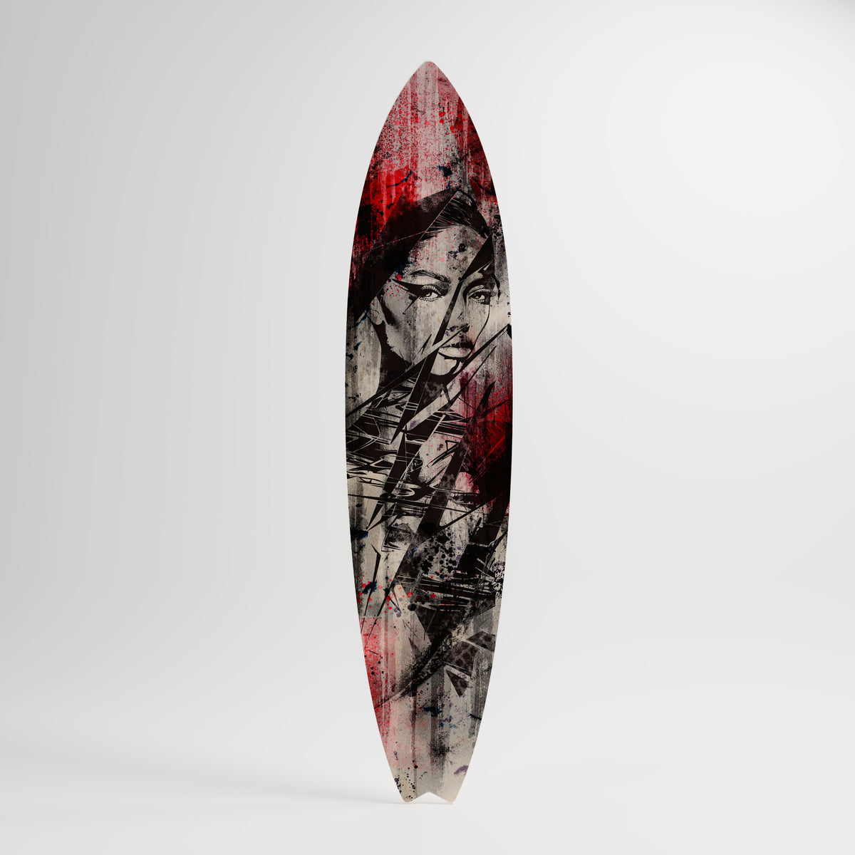 CRIMSON ECHO Painel Decorativo Prancha de Surf