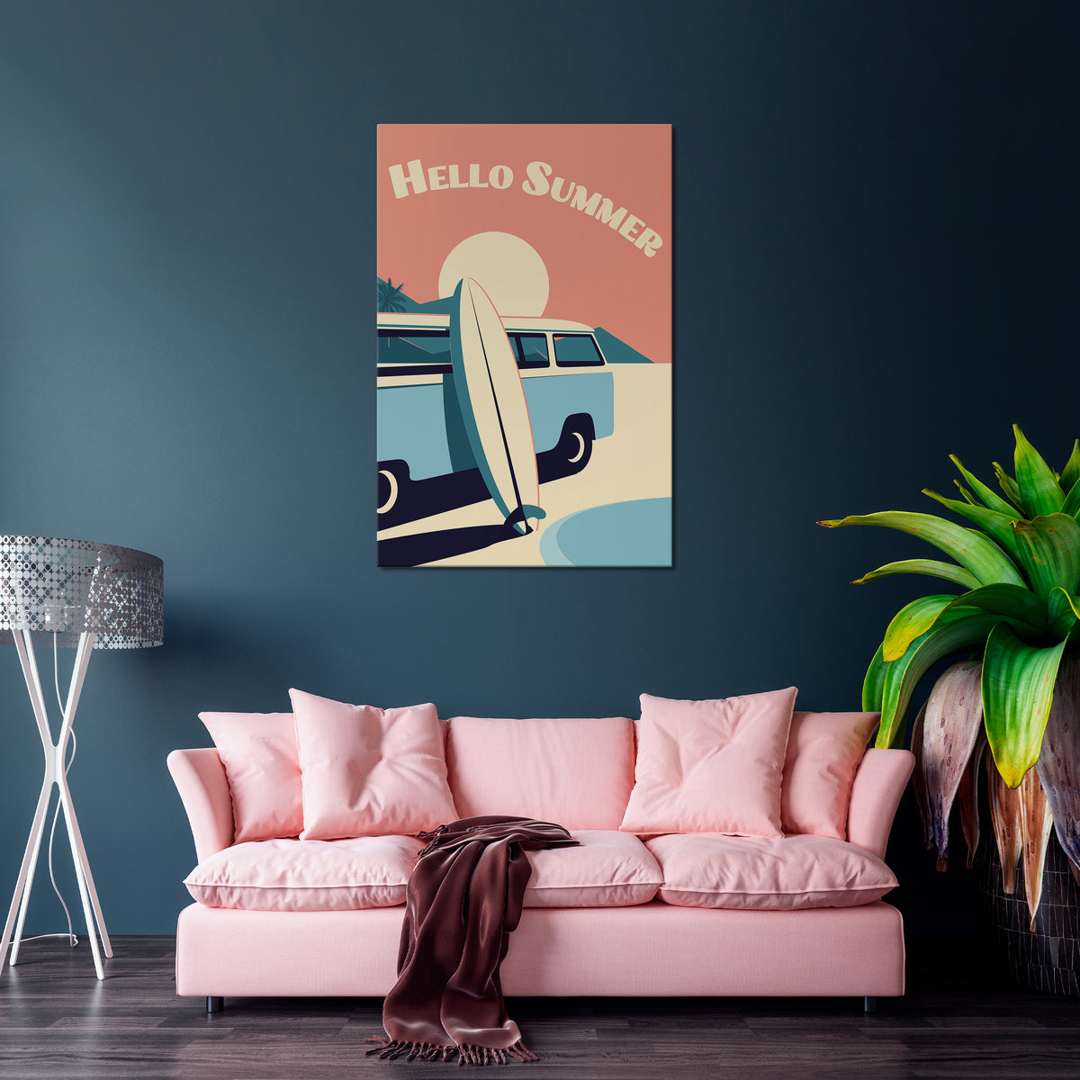 HELLO SUMMER Quadro em tela vertical