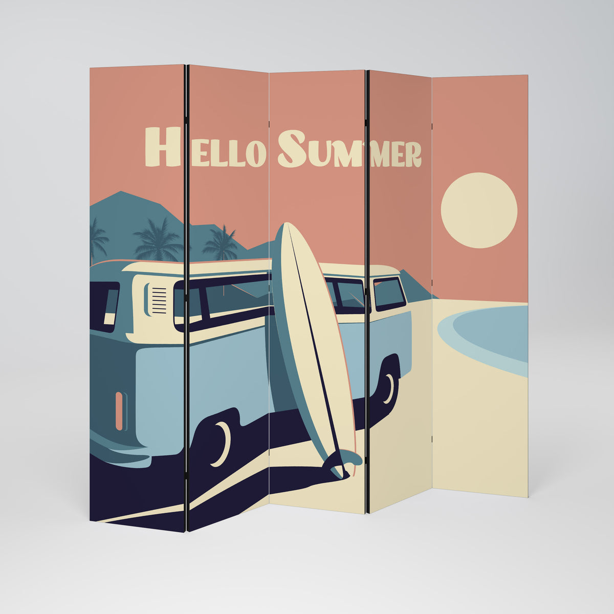 HELLO SUMMER Biombo de 5 Painéis