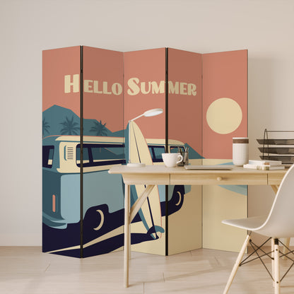 HELLO SUMMER Biombo de 5 Painéis