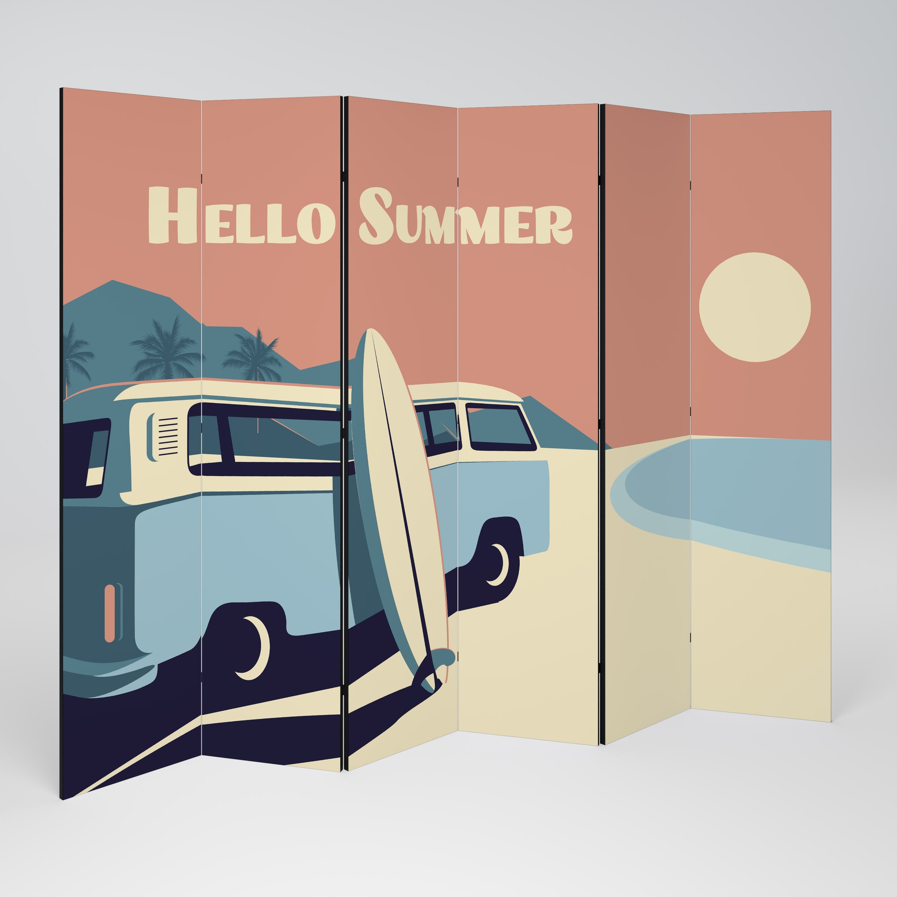HELLO SUMMER Decorative 6-Panel Room Divider