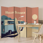 HELLO SUMMER Decorative 6-Panel Room Divider