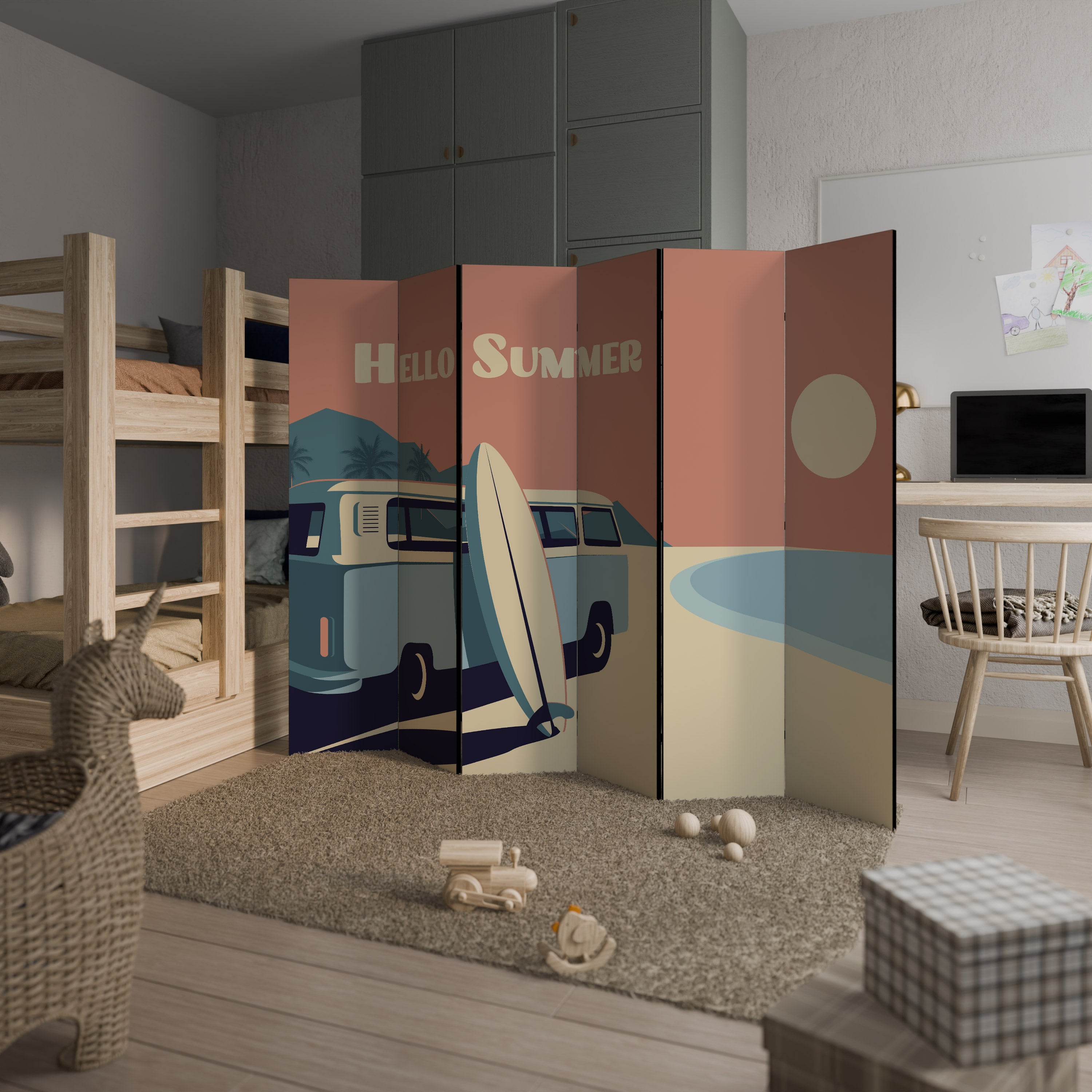 HELLO SUMMER 6-Panel Room Divider