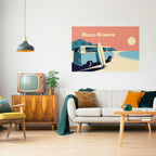 HELLO SUMMER Peel and Stick Horizontal Poster