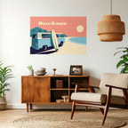 HELLO SUMMER Peel and Stick Horizontal Poster