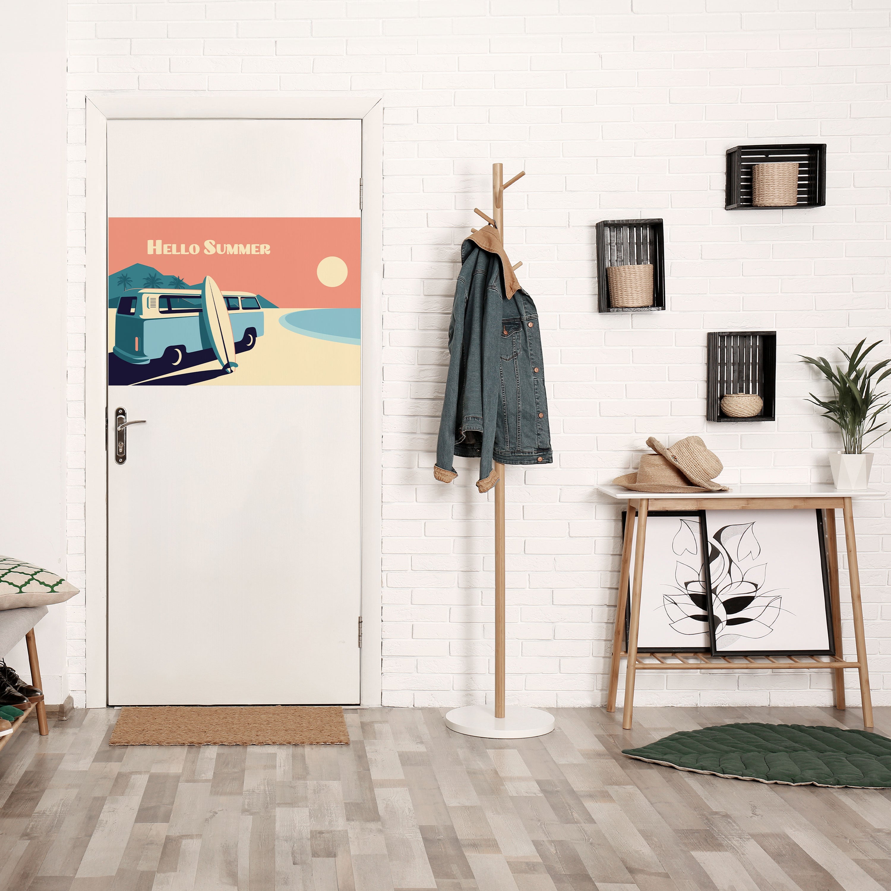 HELLO SUMMER Peel and Stick Horizontal Poster