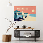 HELLO SUMMER Peel and Stick Horizontal Poster