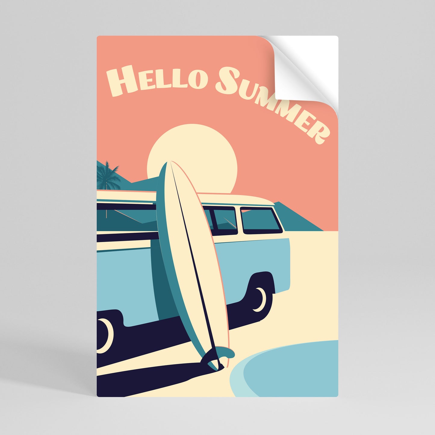 HELLO SUMMER Póster Autocolante Vertical