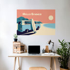 HELLO SUMMER Peel and Stick Horizontal Poster