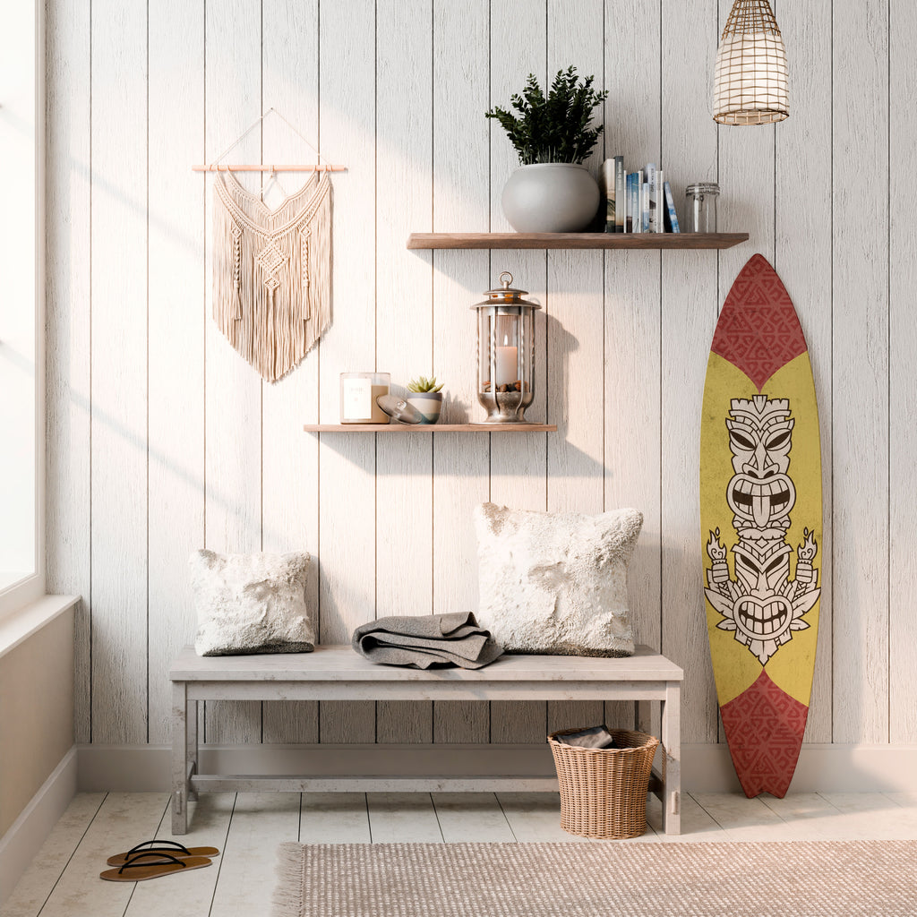 TIKI TOTEM Painel Decorativo Prancha de Surf
