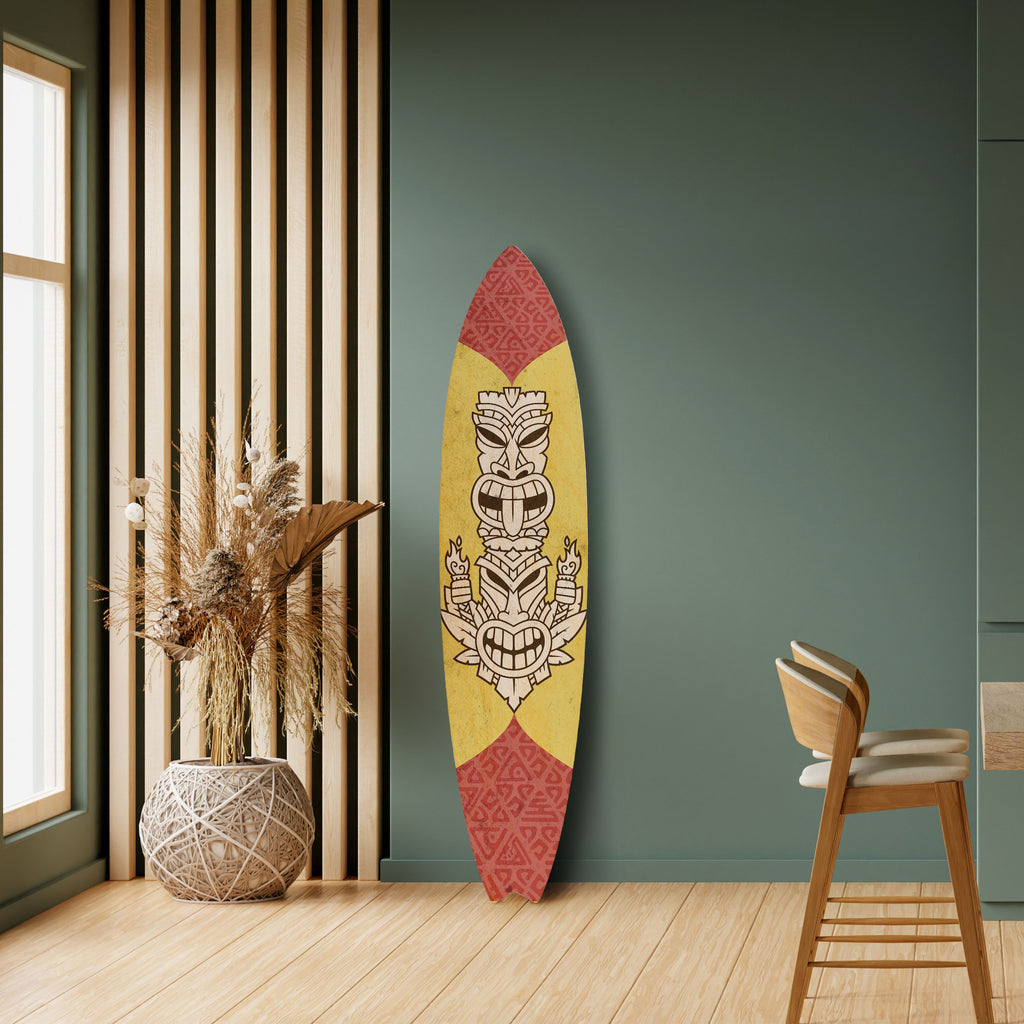 TIKI TOTEM Painel Decorativo Prancha de Surf