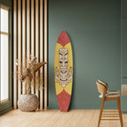 TIKI TOTEM Painel Decorativo Prancha de Surf