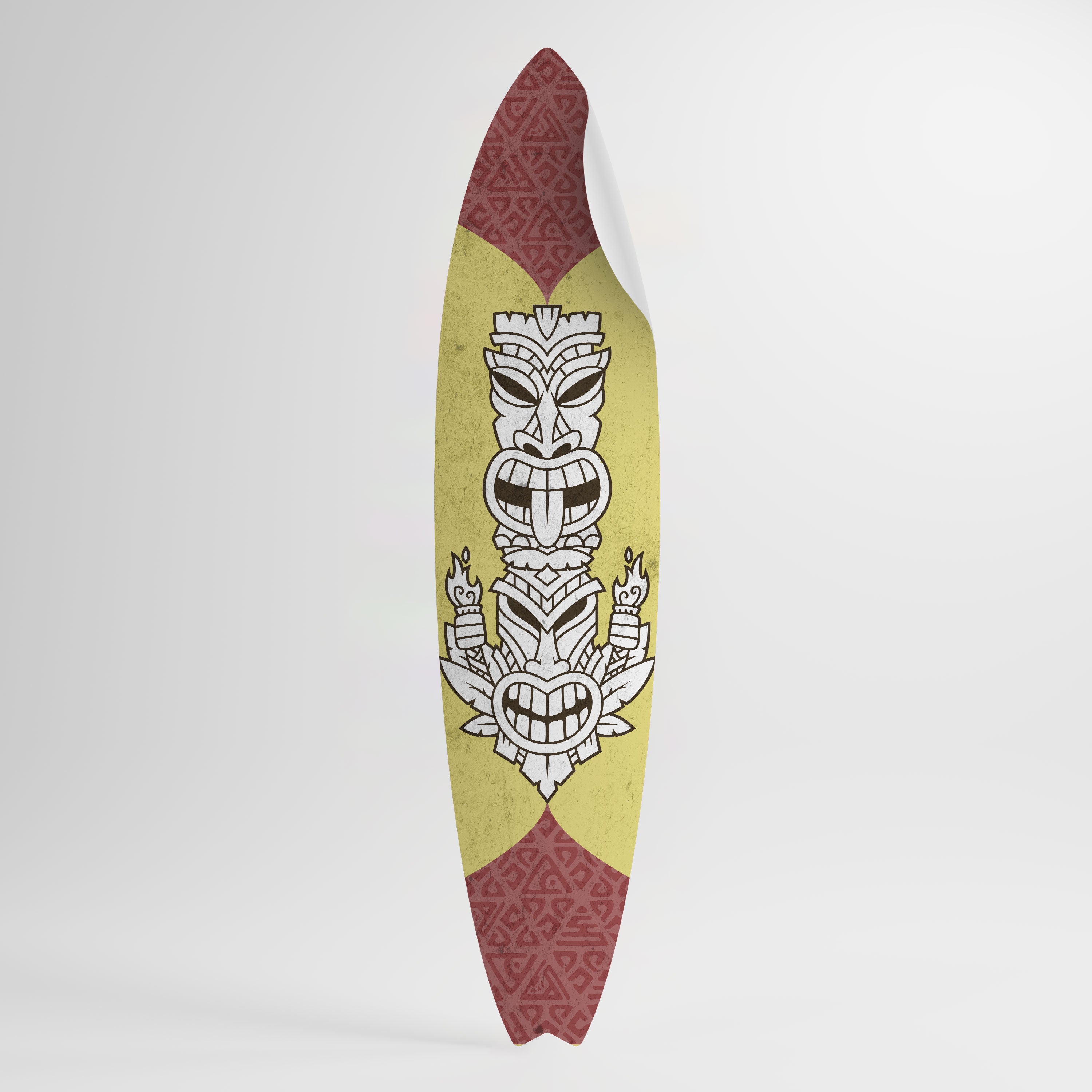 TIKI TOTEM Peel and Stick Surfboard Sticker