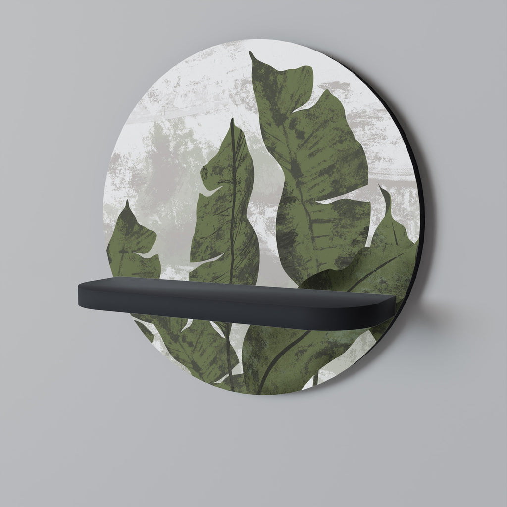 LEAF ECHO Prateleira Redonda Decorativa em Acabamento Preto