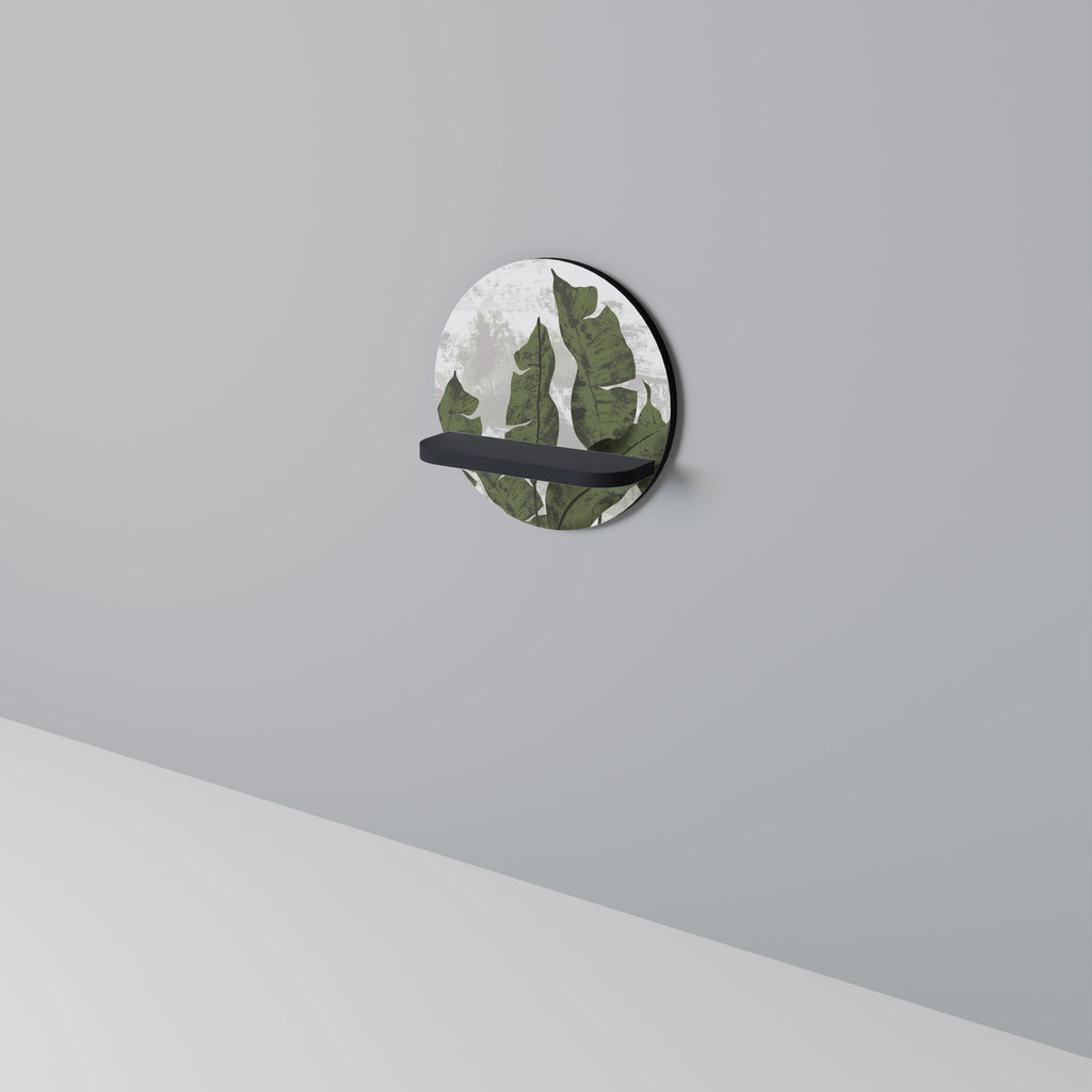 LEAF ECHO Prateleira Redonda Decorativa em Acabamento Preto