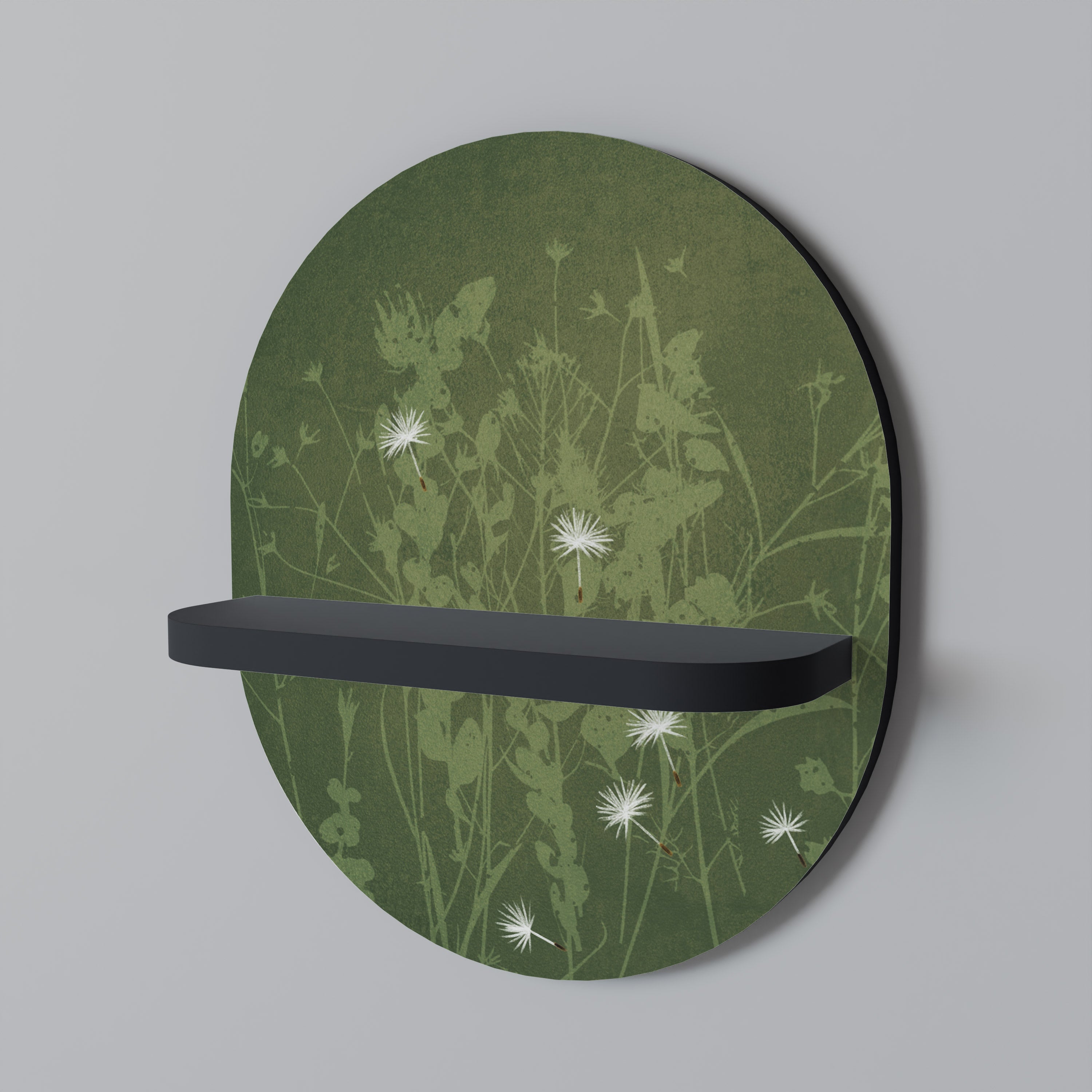 DANDELION HOLD Prateleira Oval Decorativa em Acabamento Preto