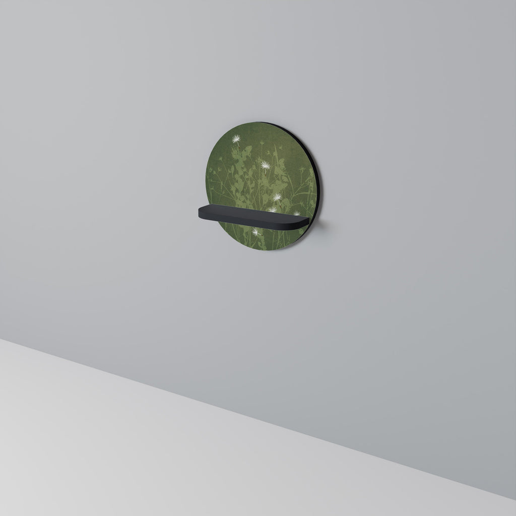 DANDELION HOLD Prateleira Redonda Decorativa em Acabamento Preto