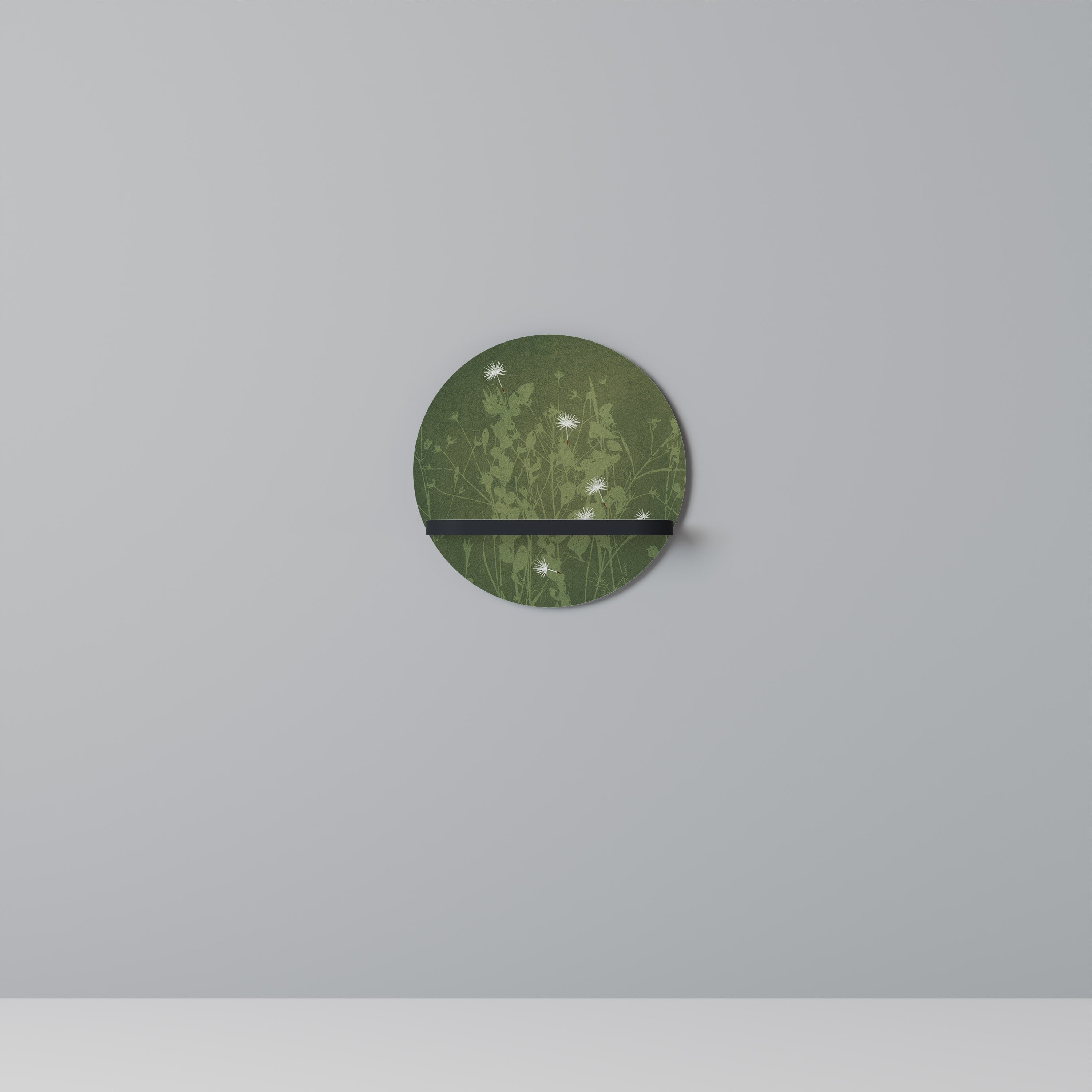 DANDELION HOLD Prateleira Redonda Decorativa em Acabamento Preto