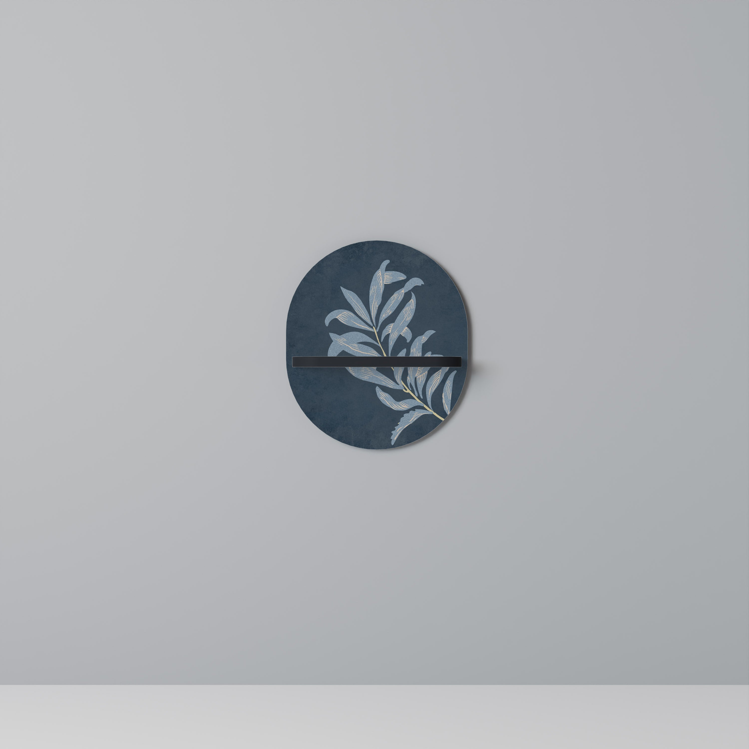 SHADOW BRANCH Prateleira Oval Decorativa em Acabamento Preto