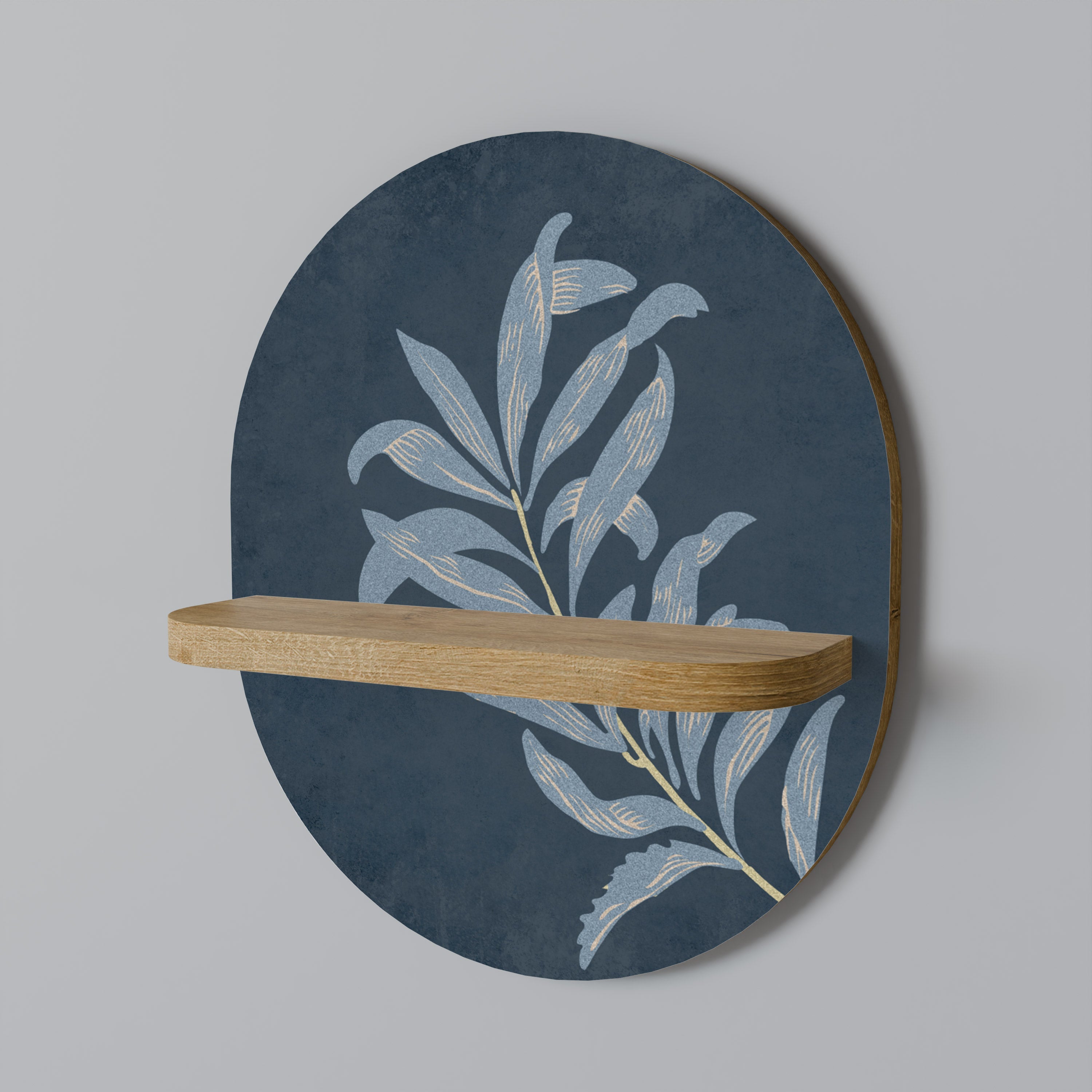 SHADOW BRANCH Prateleira Oval Decorativa em Efeito Carvalho