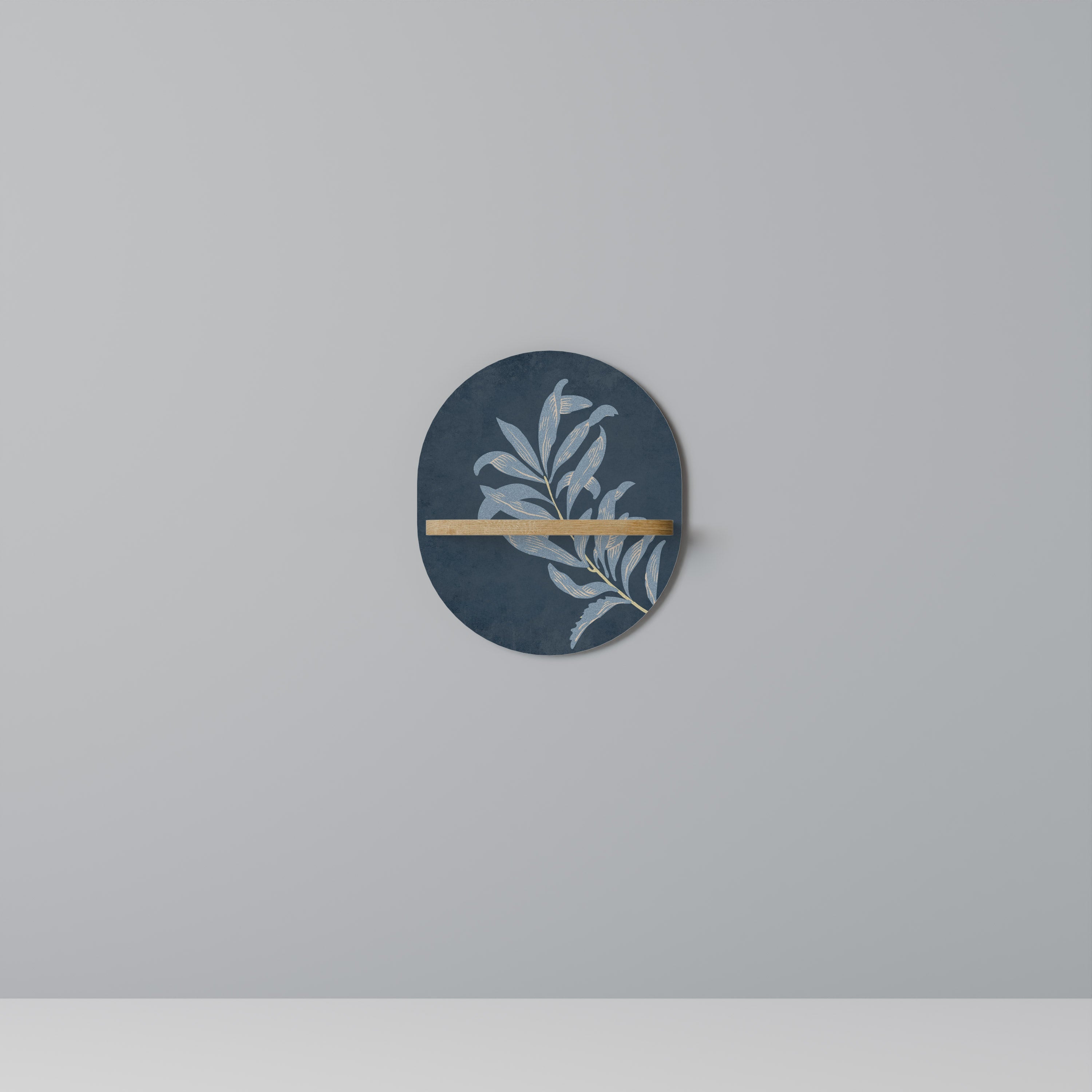 SHADOW BRANCH Prateleira Oval Decorativa em Efeito Carvalho