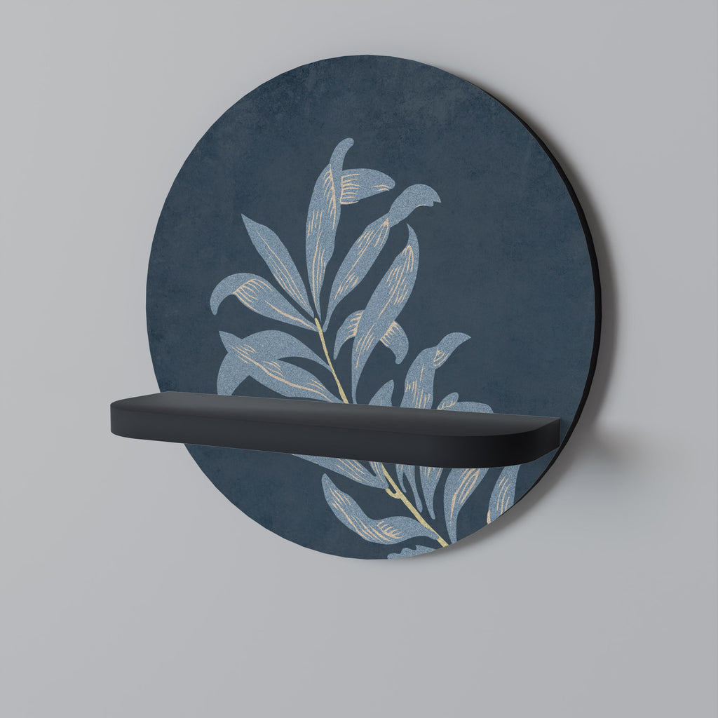 SHADOW BRANCH Round Art Shelf In Black Finish