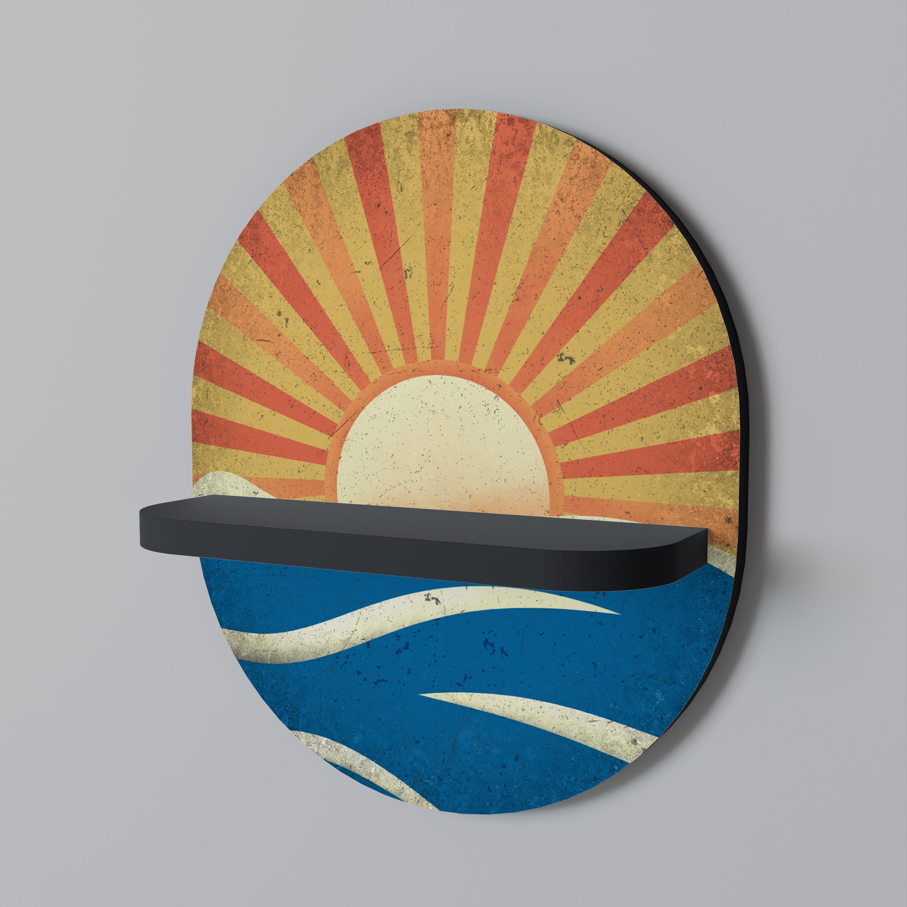 SUNNY SLIDE Prateleira Oval Decorativa em Acabamento Preto