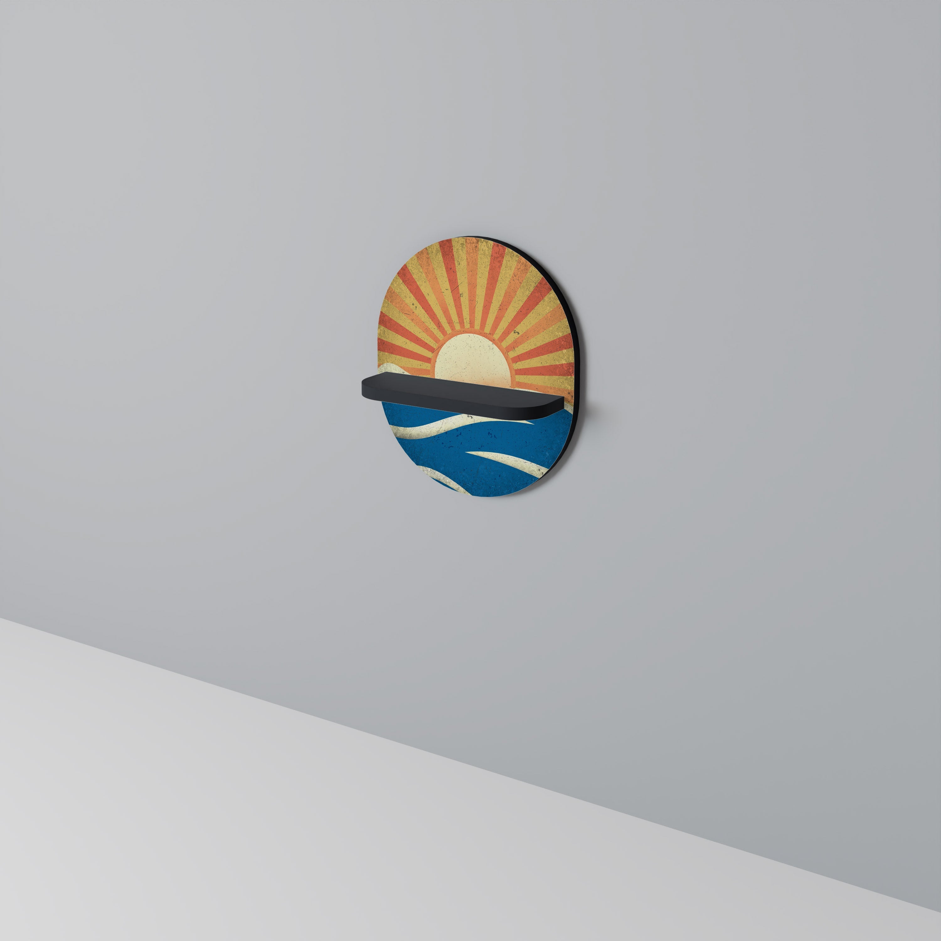 SUNNY SLIDE Prateleira Oval Decorativa em Acabamento Preto