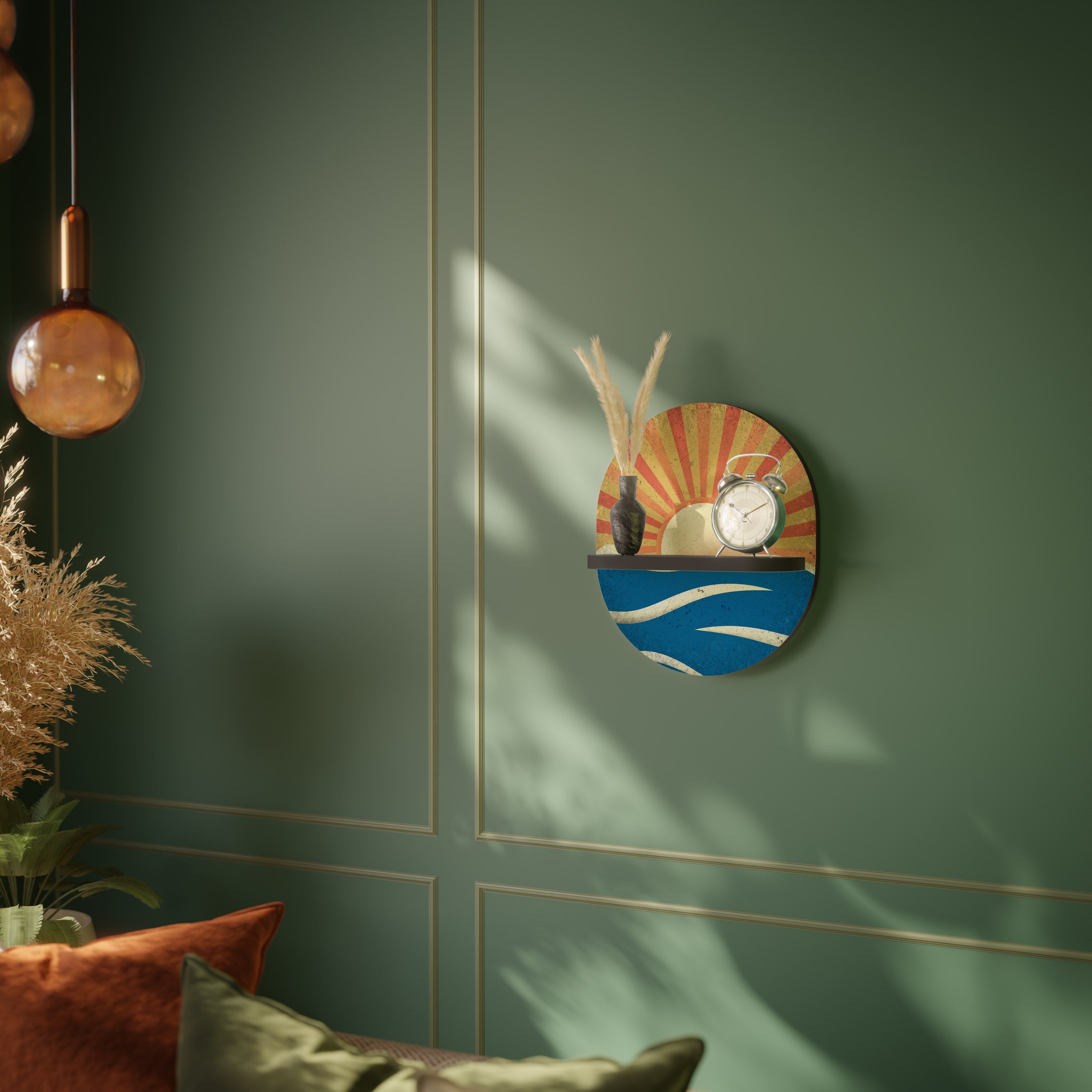 SUNNY SLIDE Prateleira Oval Decorativa em Acabamento Preto