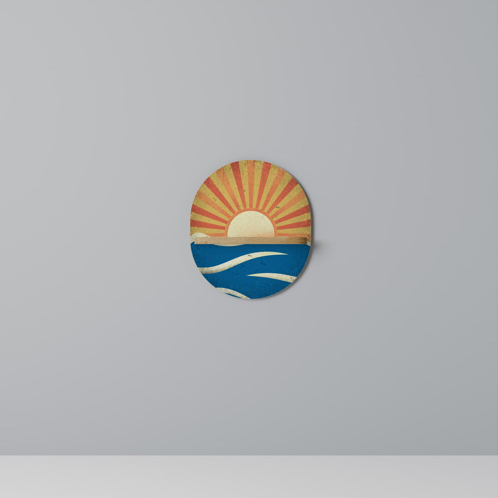 SUNNY SLIDE Oval Art Shelf In Oak Effect