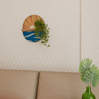 SUNNY SLIDE Oval Art Shelf In Oak Effect