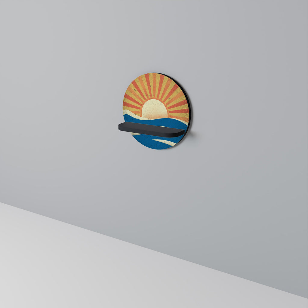 SUNNY SLIDE Prateleira Redonda Decorativa em Acabamento Preto