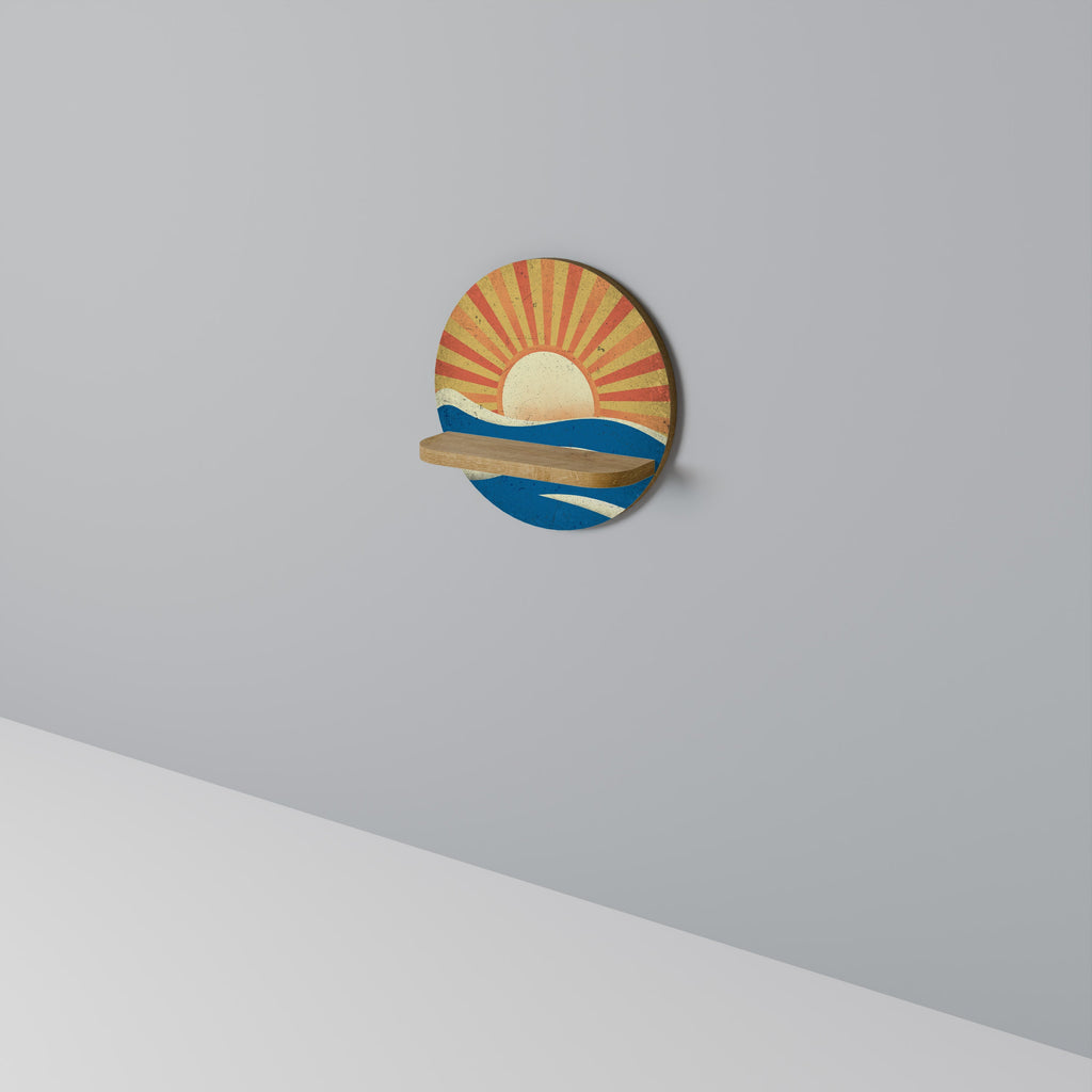 SUNNY SLIDE Prateleira Redonda Decorativa em Efeito Carvalho