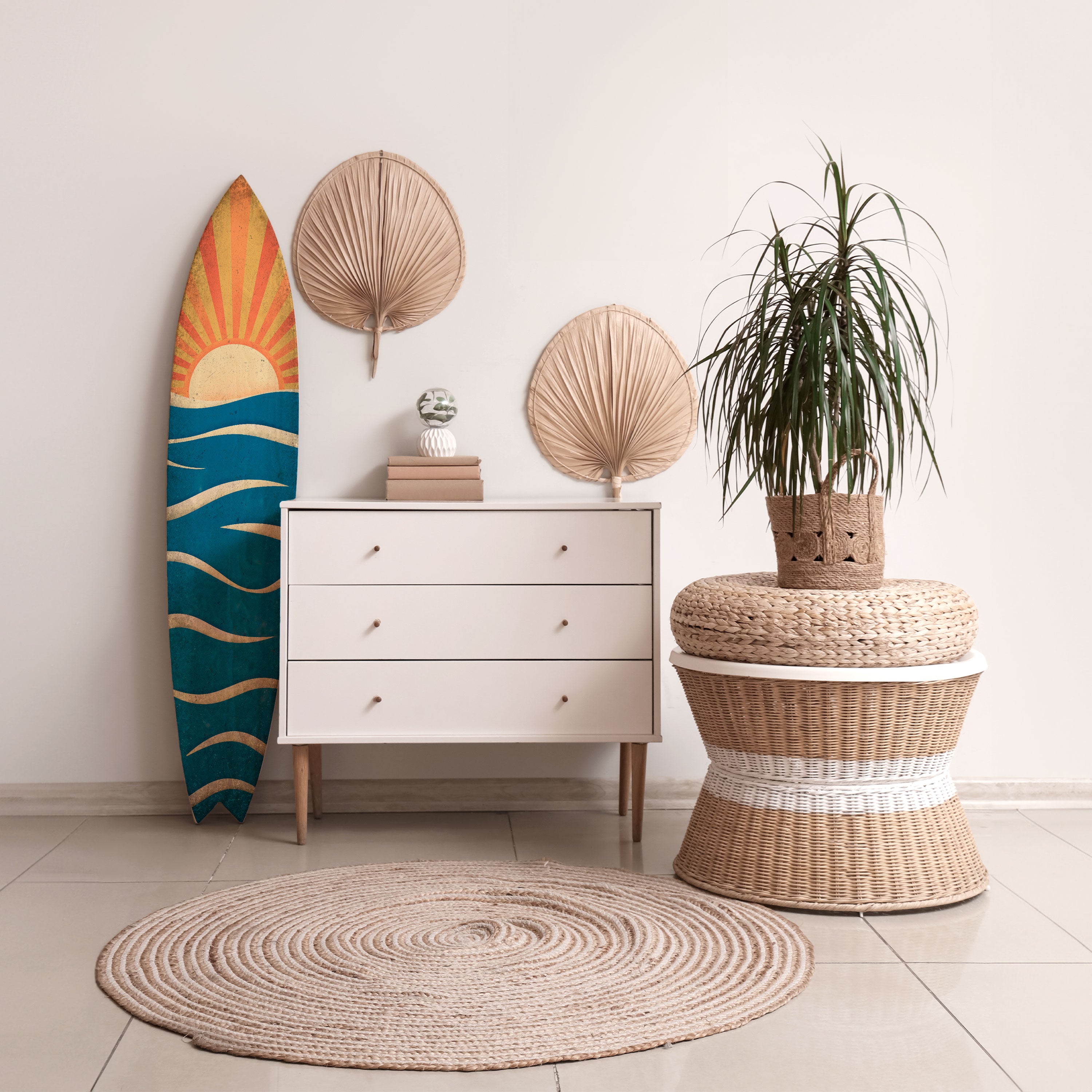 SUNNY SLIDE Painel Decorativo Prancha de Surf