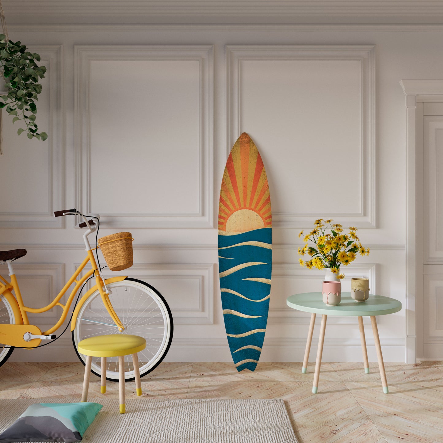 SUNNY SLIDE Painel Decorativo Prancha de Surf