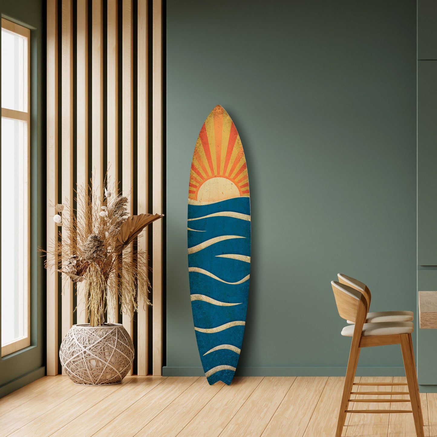 SUNNY SLIDE Painel Decorativo Prancha de Surf