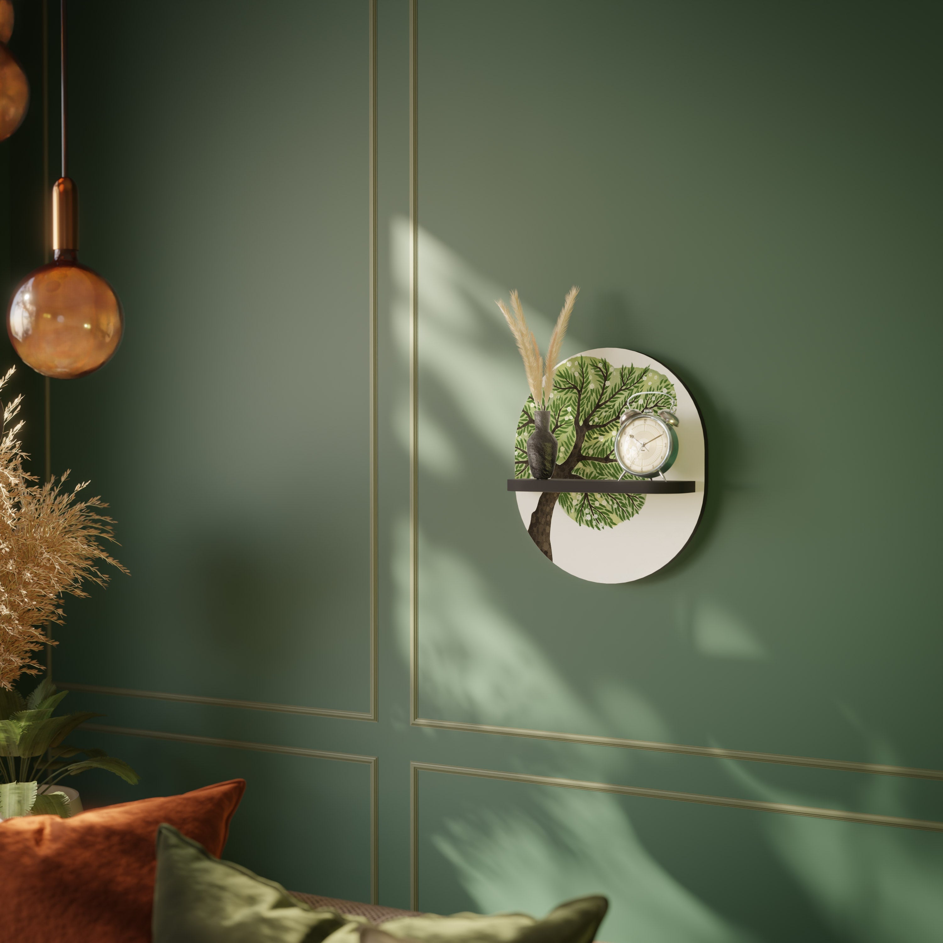 WILDERNESS DASH Prateleira Oval Decorativa em Acabamento Preto