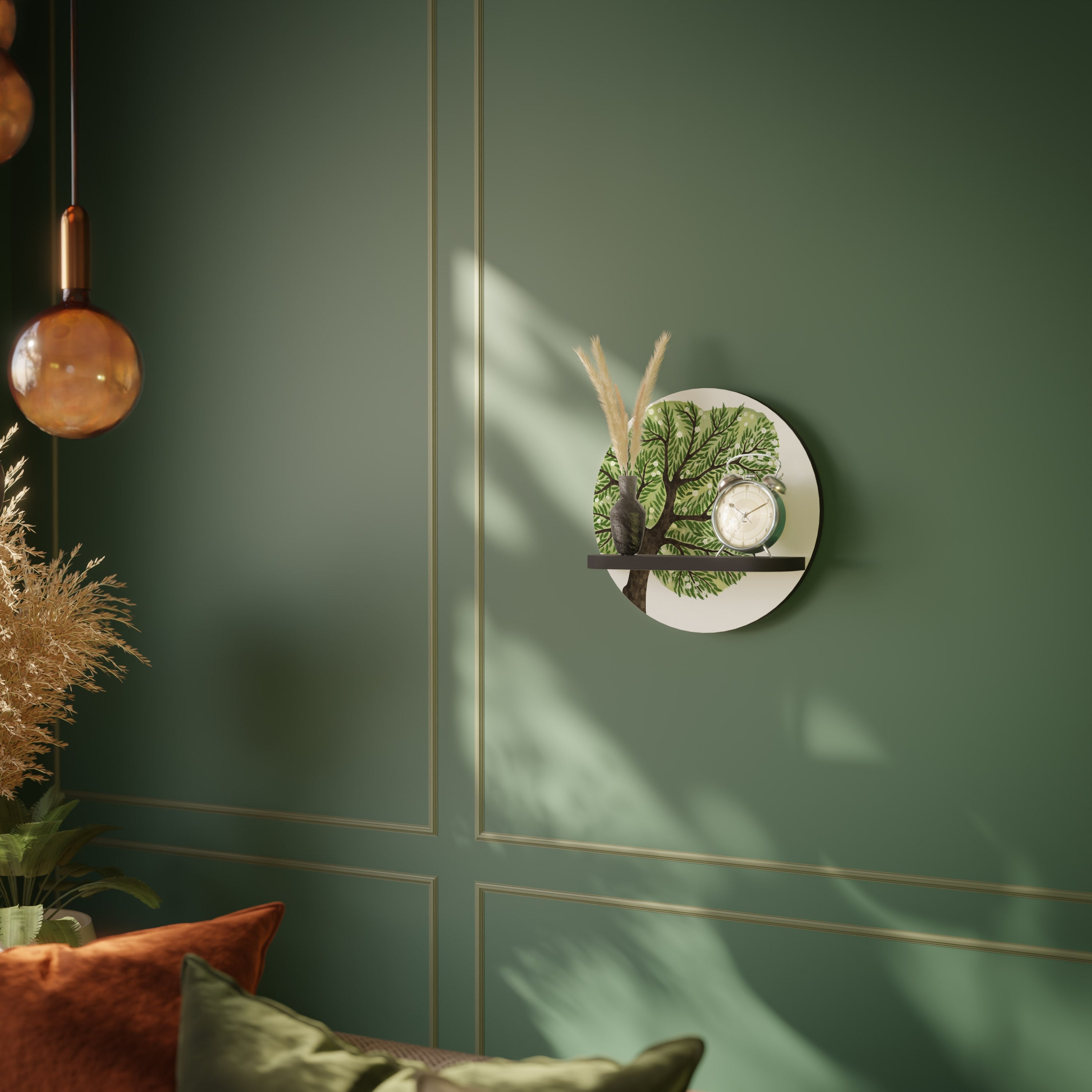 WILDERNESS DASH Prateleira Redonda Decorativa em Acabamento Preto