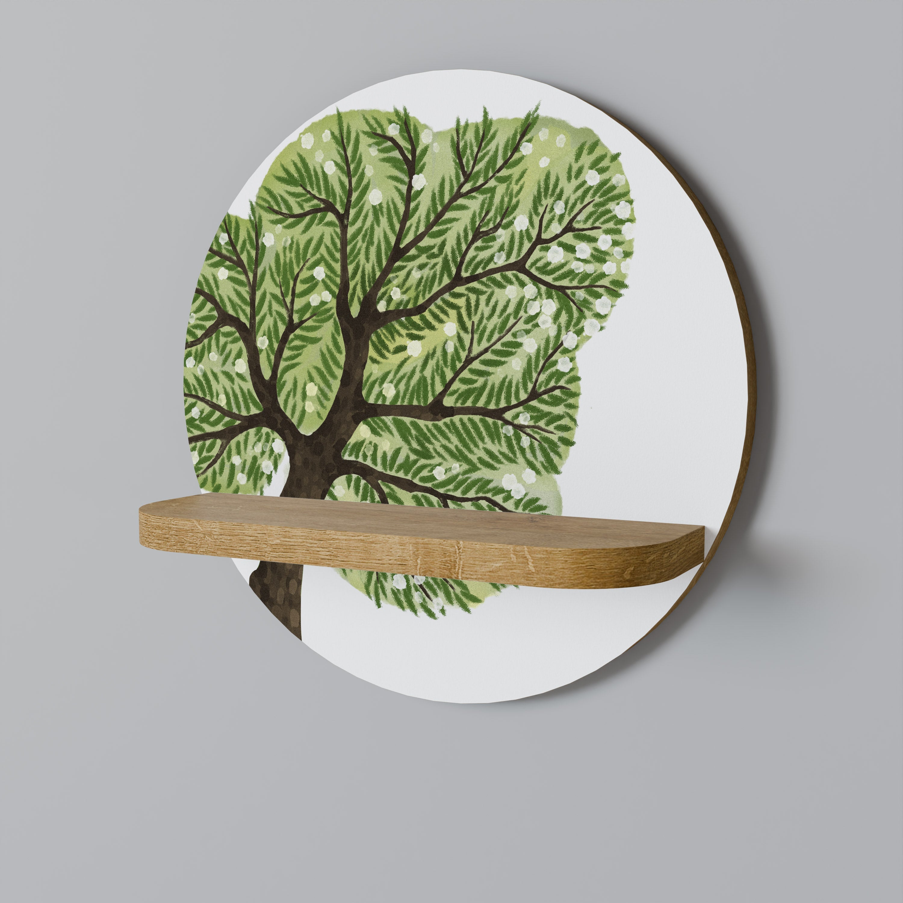 WILDERNESS DASH Prateleira Redonda Decorativa em Efeito Carvalho