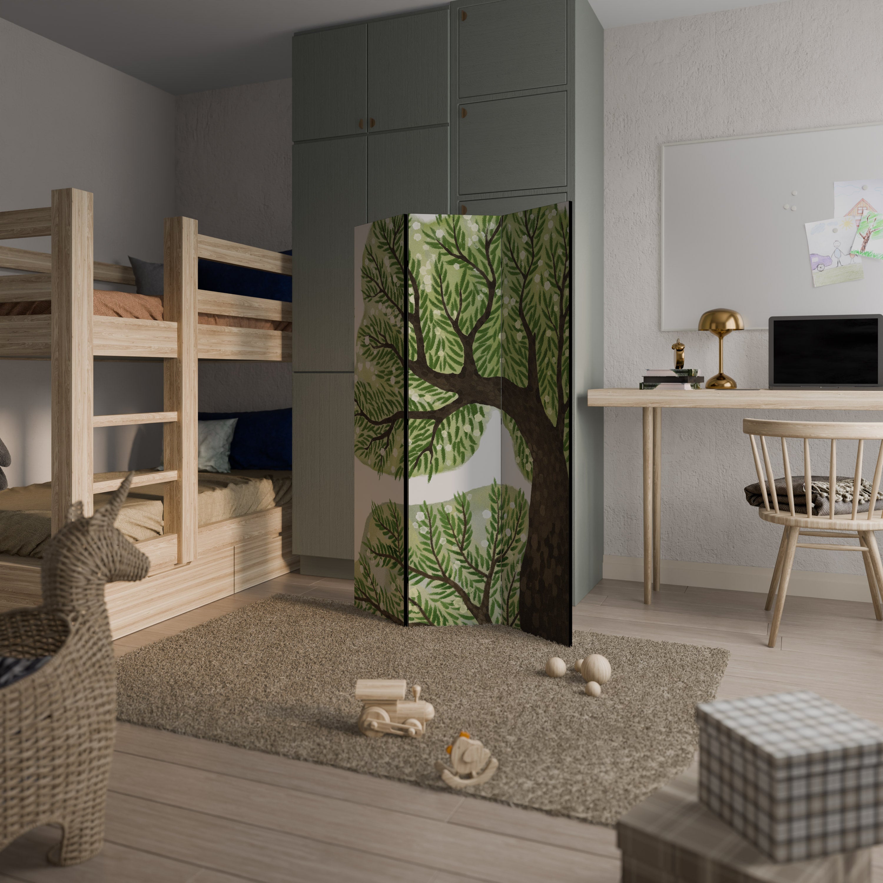 WILDERNESS DASH Biombo Decorativo de 3 Painéis