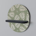 LEAVES ON GREEN Prateleira Oval Decorativa em Acabamento Preto