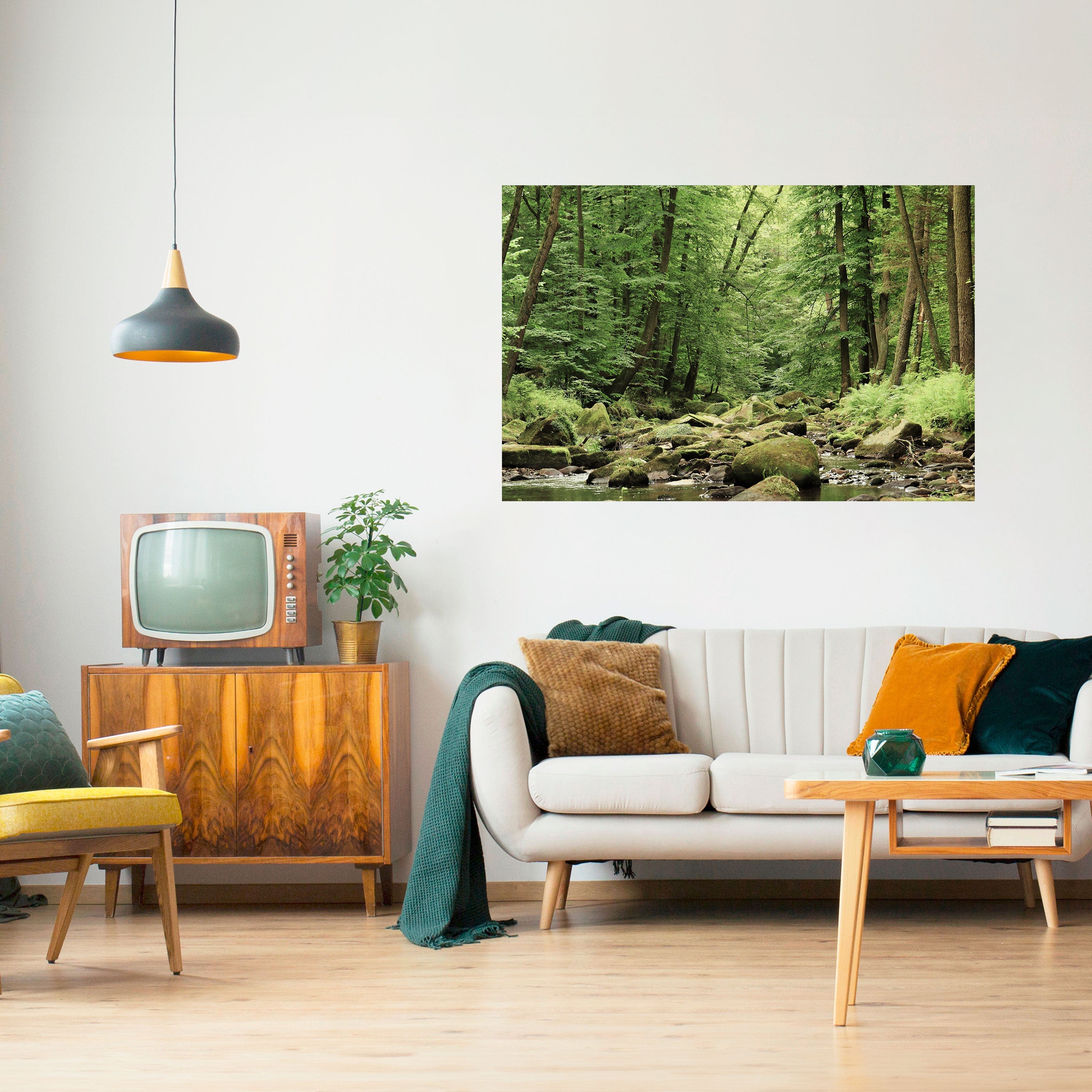 TRANQUIL STONES AND STREAMS Peel and Stick Horizontal Poster