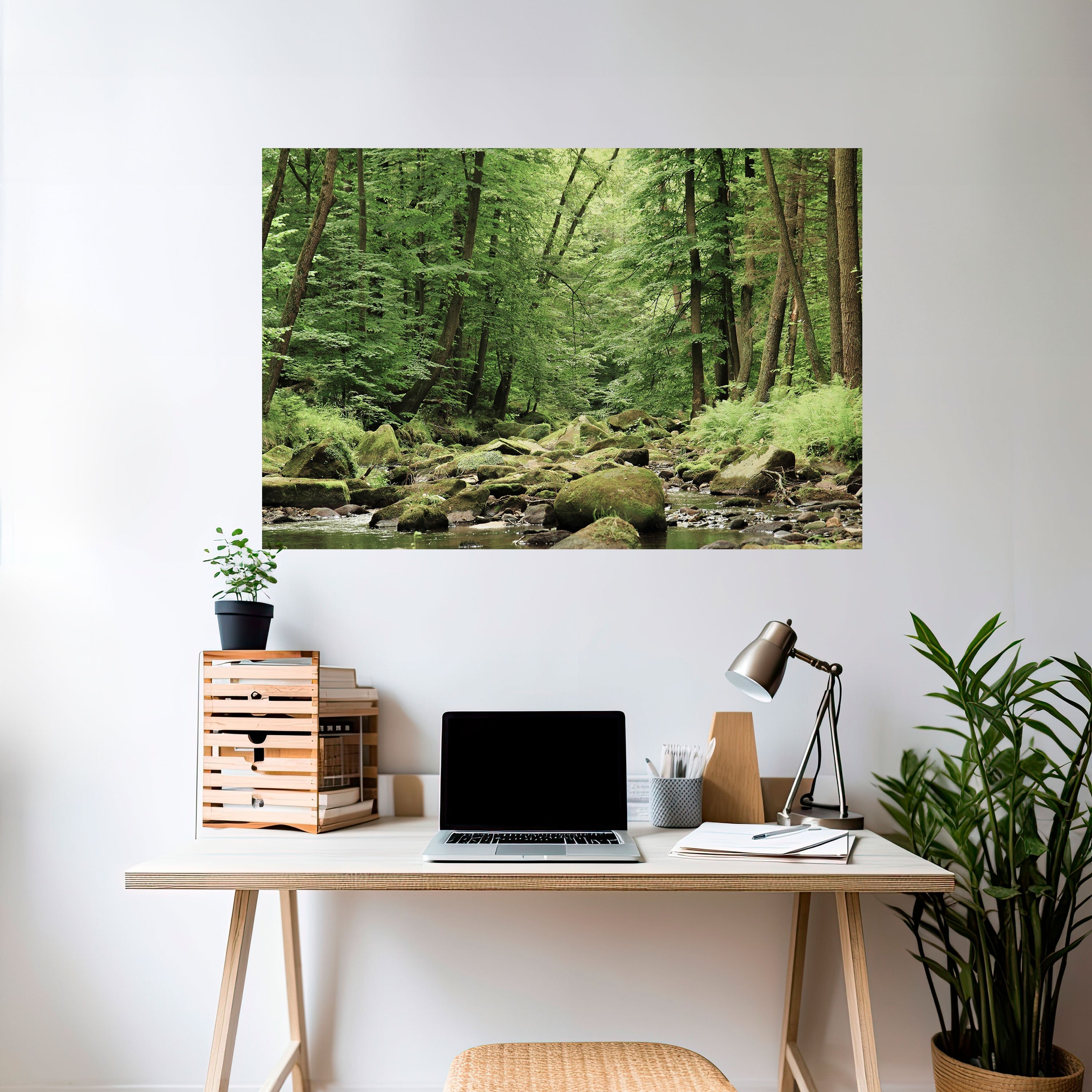 TRANQUIL STONES AND STREAMS Peel and Stick Horizontal Poster