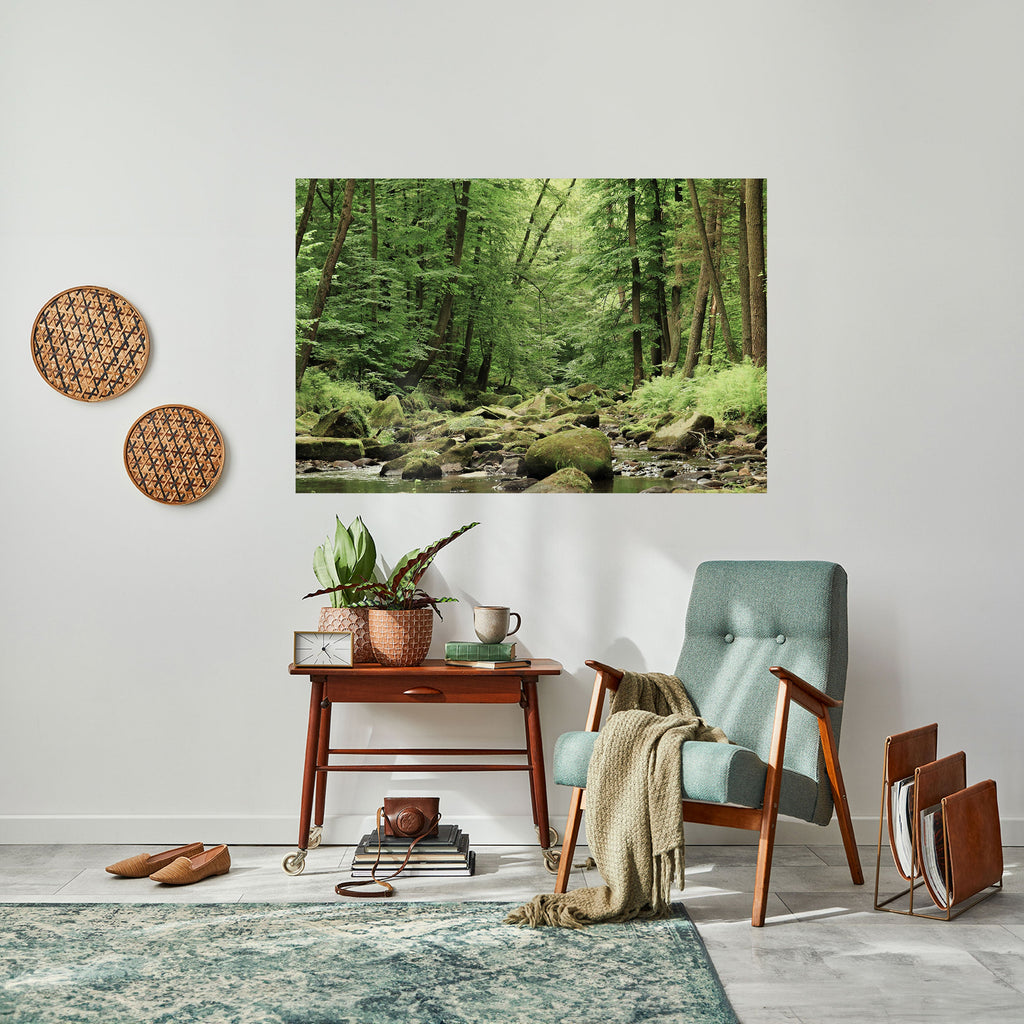 TRANQUIL STONES AND STREAMS Peel and Stick Horizontal Poster