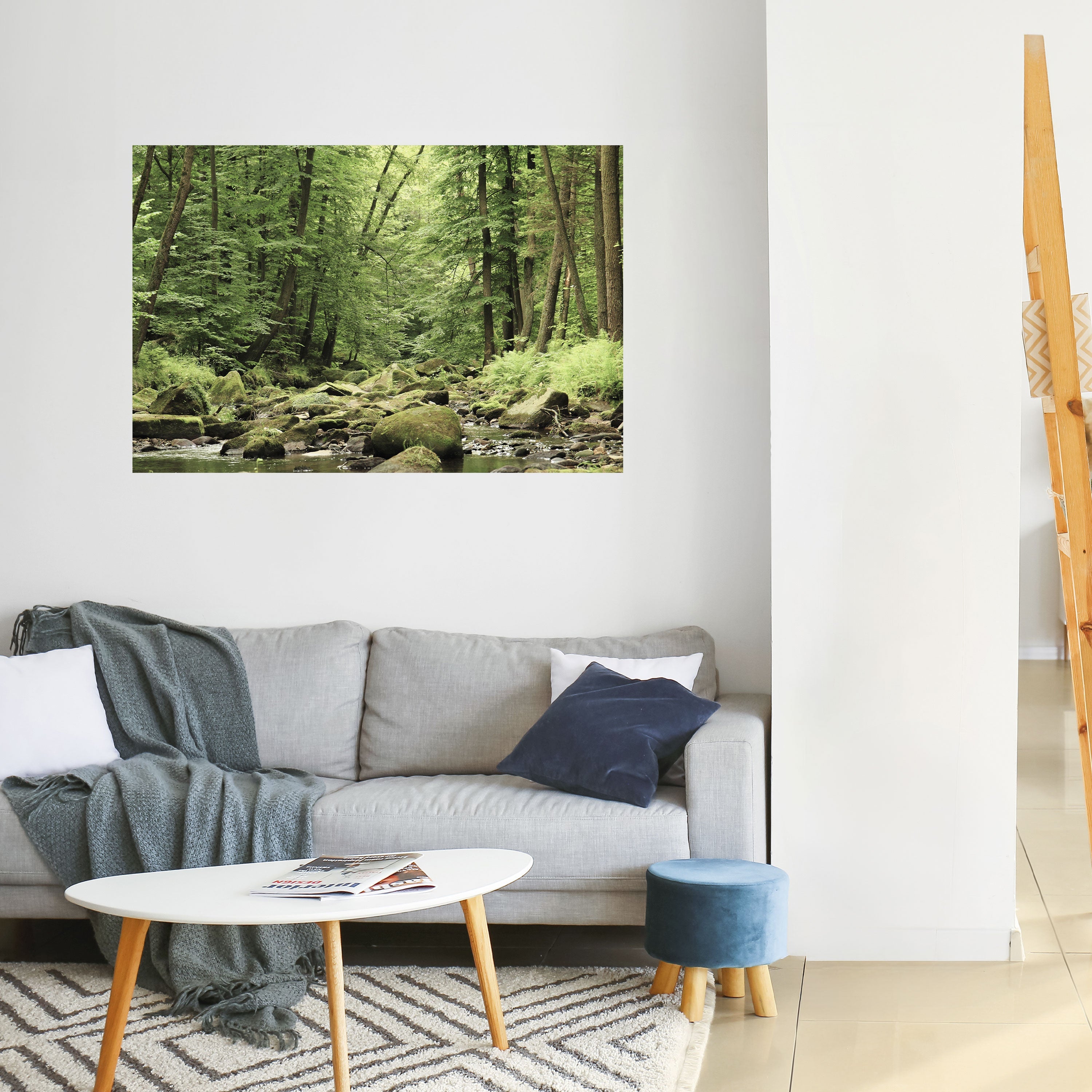 TRANQUIL STONES AND STREAMS Peel and Stick Horizontal Poster