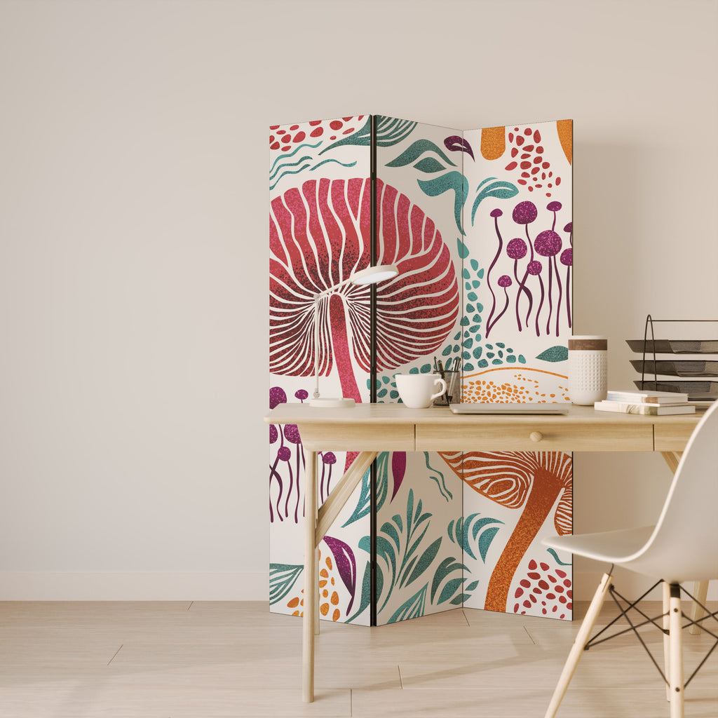 FUNGUS FANTASY Biombo Decorativo de 3 Painéis