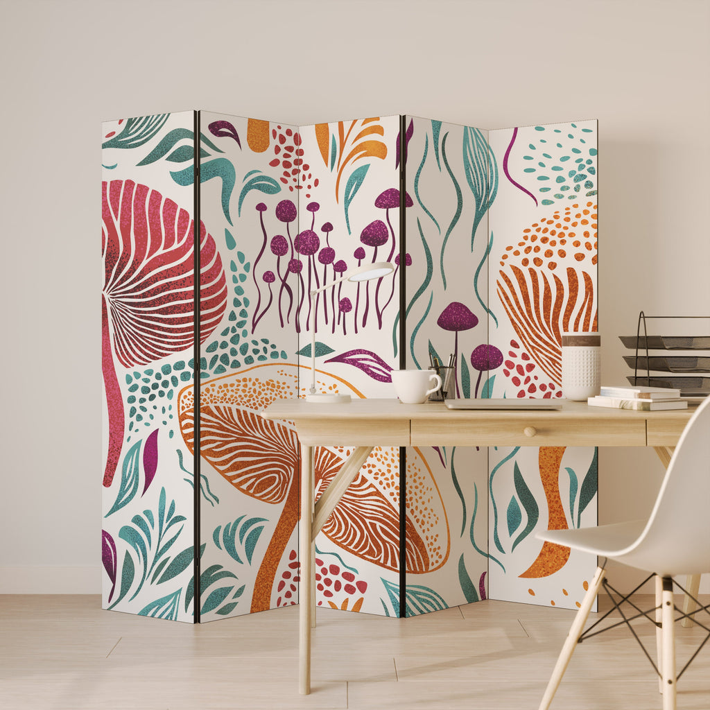 FUNGUS FANTASY Decorative 5-Panel Room Divider